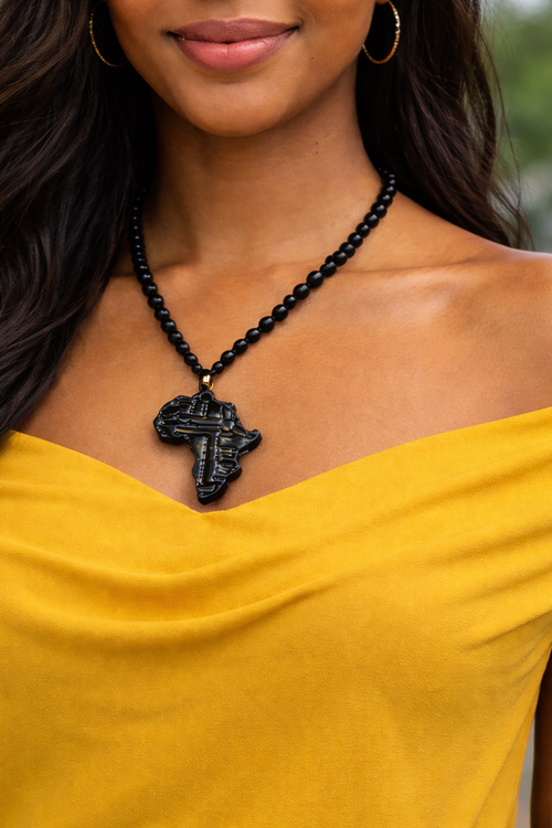 Africa Essence Black Beaded Necklace