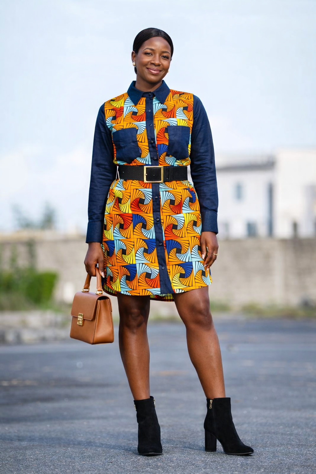 Ayo Patchwork Shirt Dress