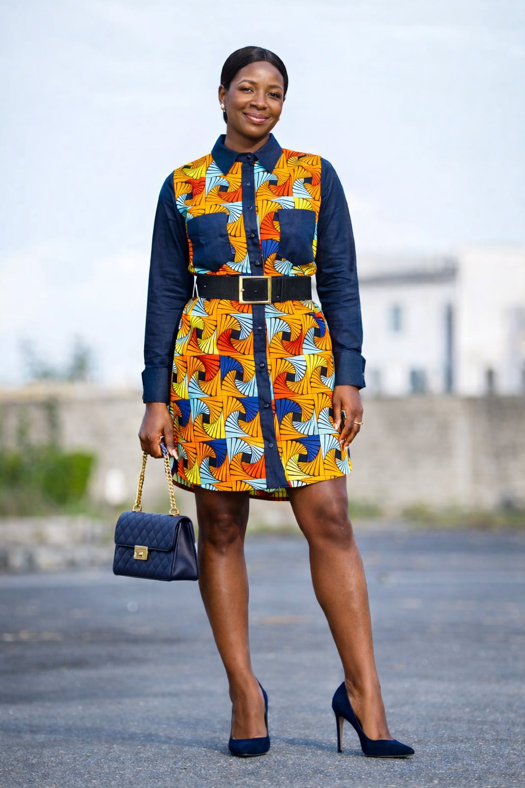 Ayo Patchwork Shirt Dress
