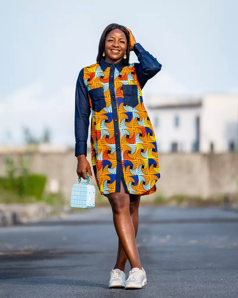Ayo Patchwork Shirt Dress