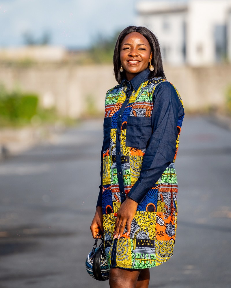 Eyo Patchwork Shirt Dress